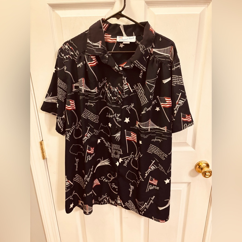 Patriotic Black Graphic Men's Shirt